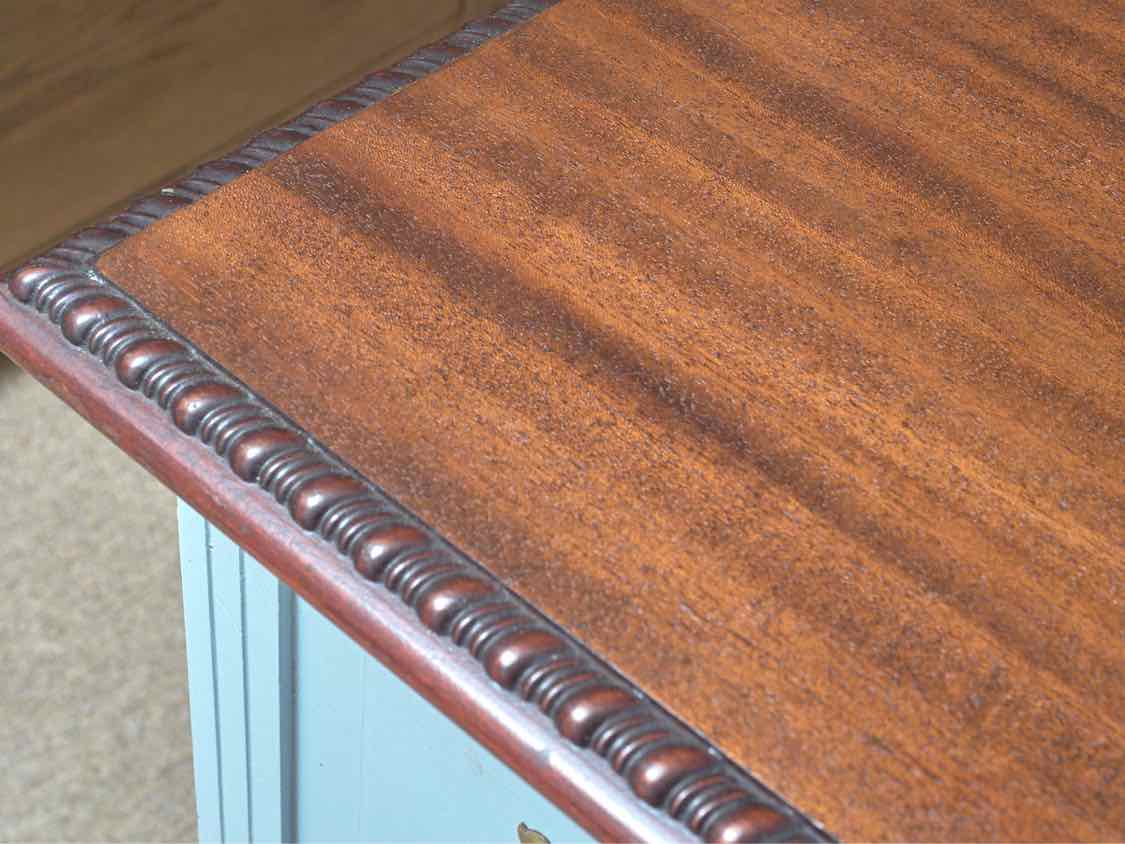 Solid Mahogany Ball & Claw Feet Cedar Lined Chest in Ice Blue finish & 1 Drawer