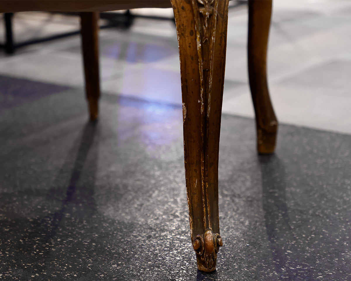 Set of 2 Custom Wood Framed Accent Chairs