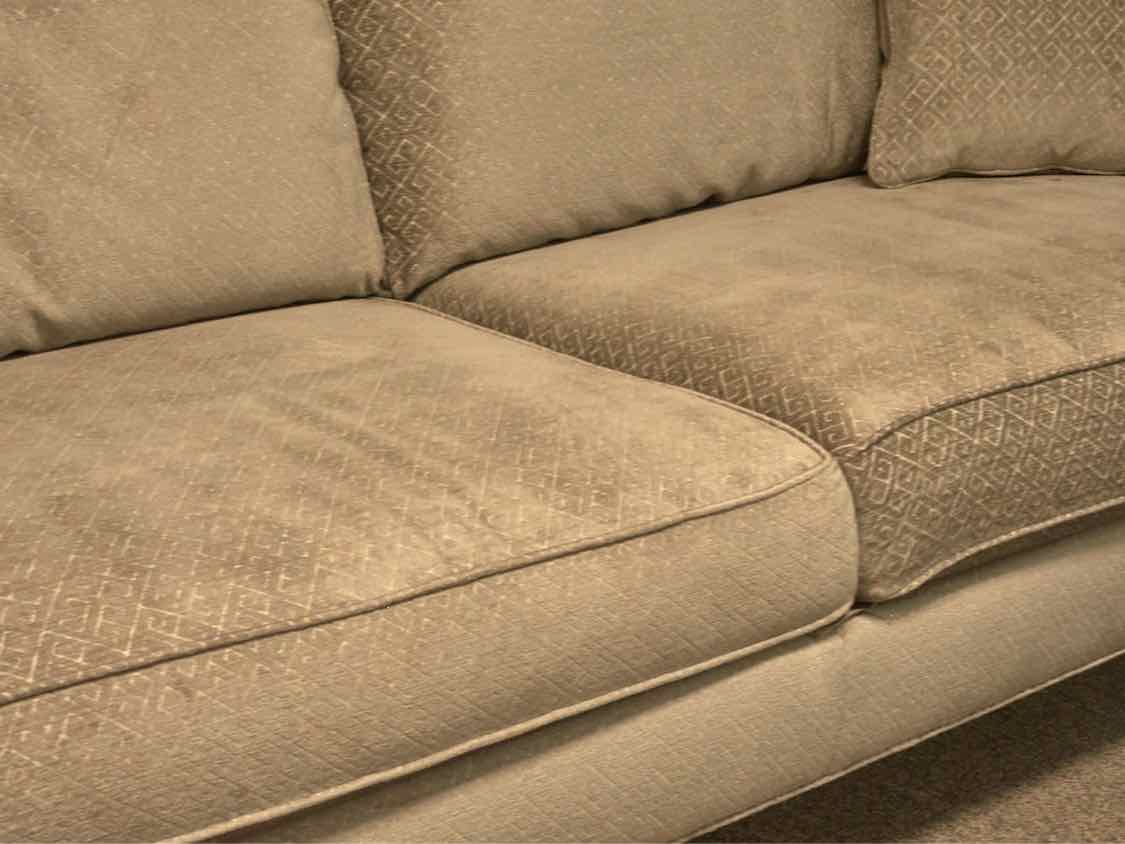Ethan Allen Contemporary Rounded Back Sofa in Gray