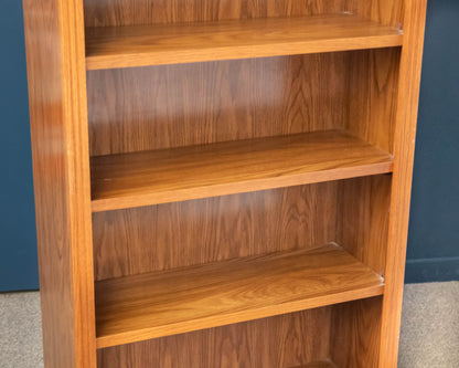 Oak Veneer Four Shelf Bookcase