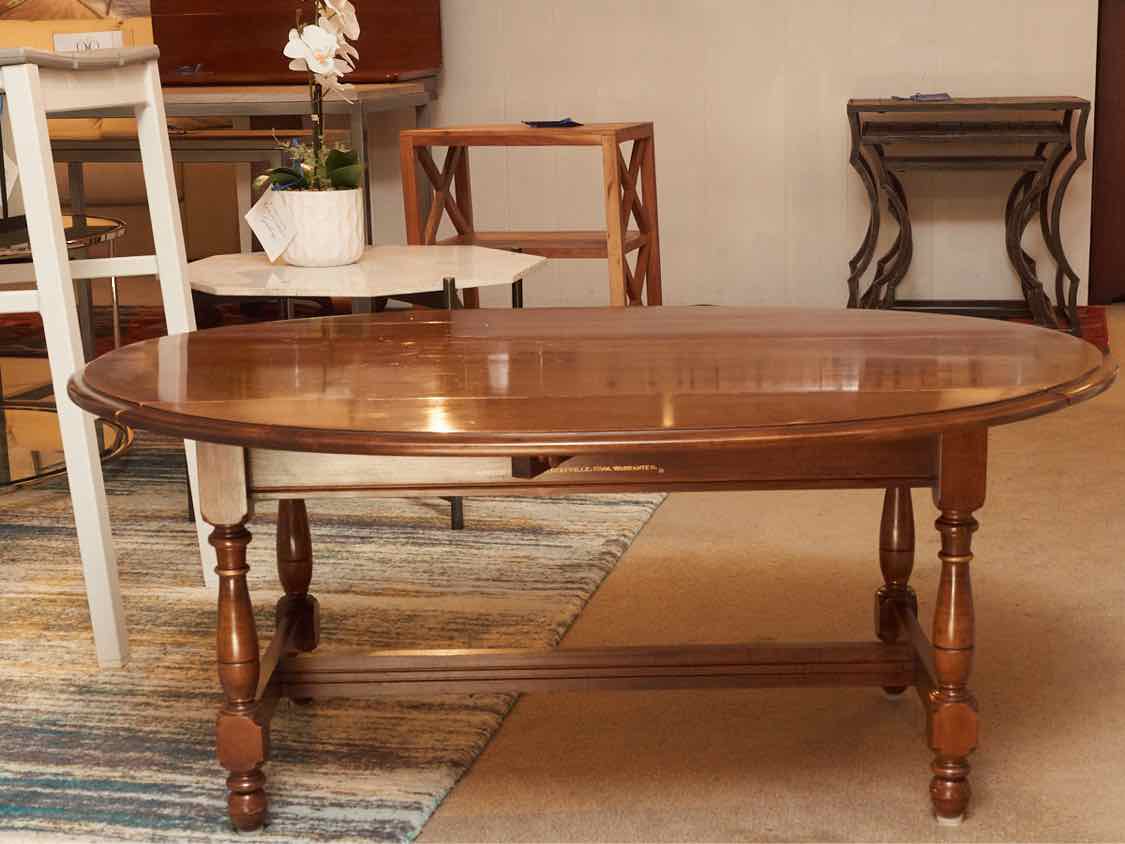 Hitchcock Cherry Drop Leaf Cocktail Table With Stencil Accents