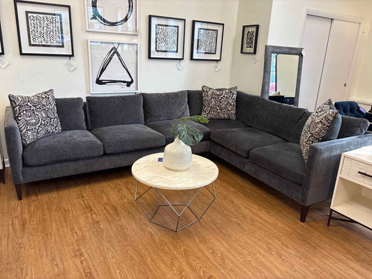 Circle Furniture 2-Piece Sectional in Deep Grey