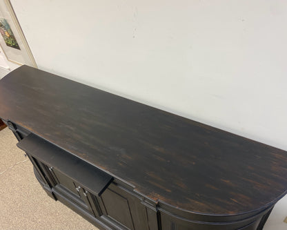 Ethan Allen 'Emanuel' 4 Door Demilune Buffet Rustic Black Finish
