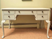 Solid Cherry Ice Blue Finish Queen Anne Desk