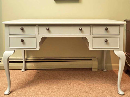 Solid Cherry Ice Blue Finish Queen Anne Desk