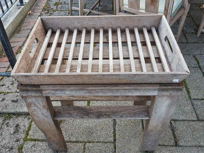 Teak Outdoor Accent Table with Tray Top