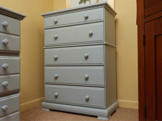 'Icelandic Blue' Finish 2 Over 3 Drawer Chest