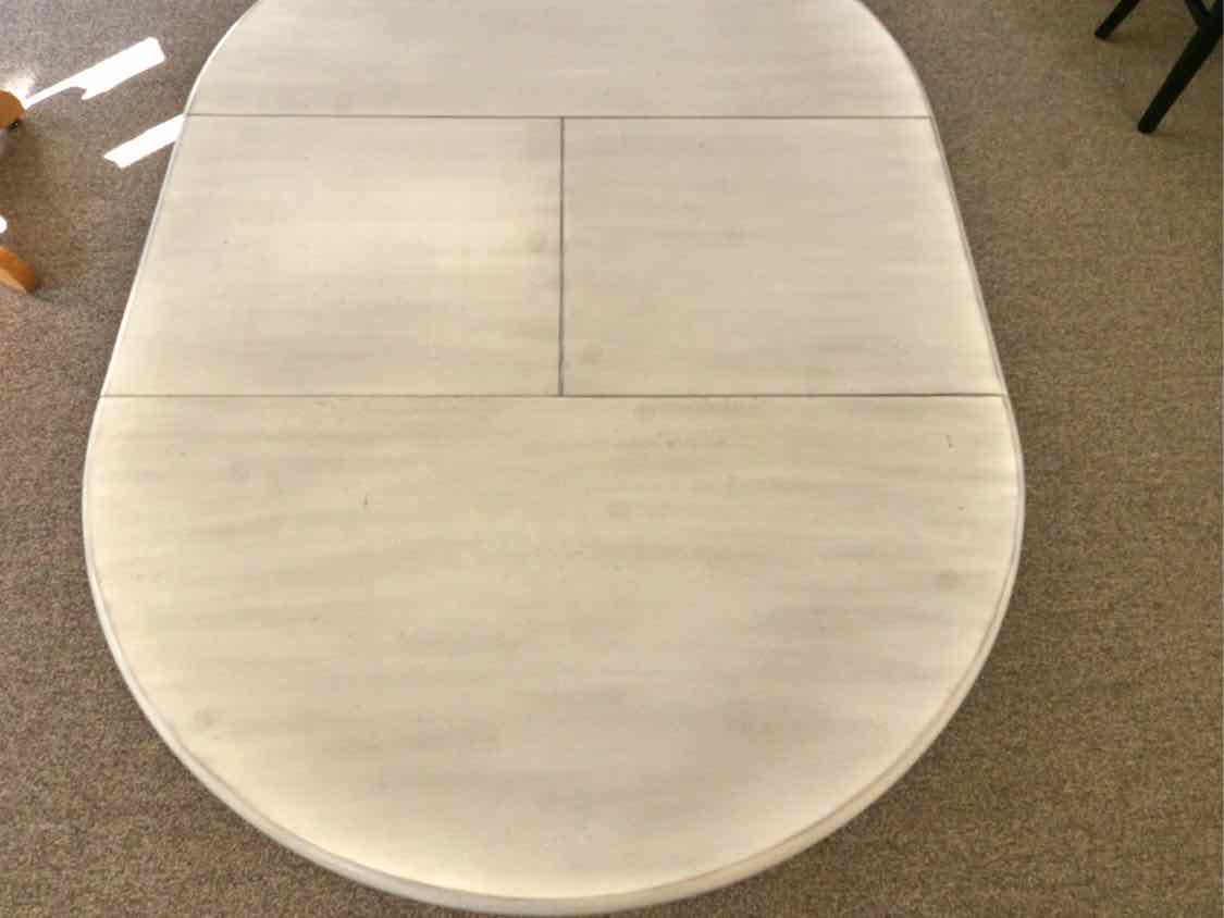 White & Grey Wash Table w/ Butterfly Leaf