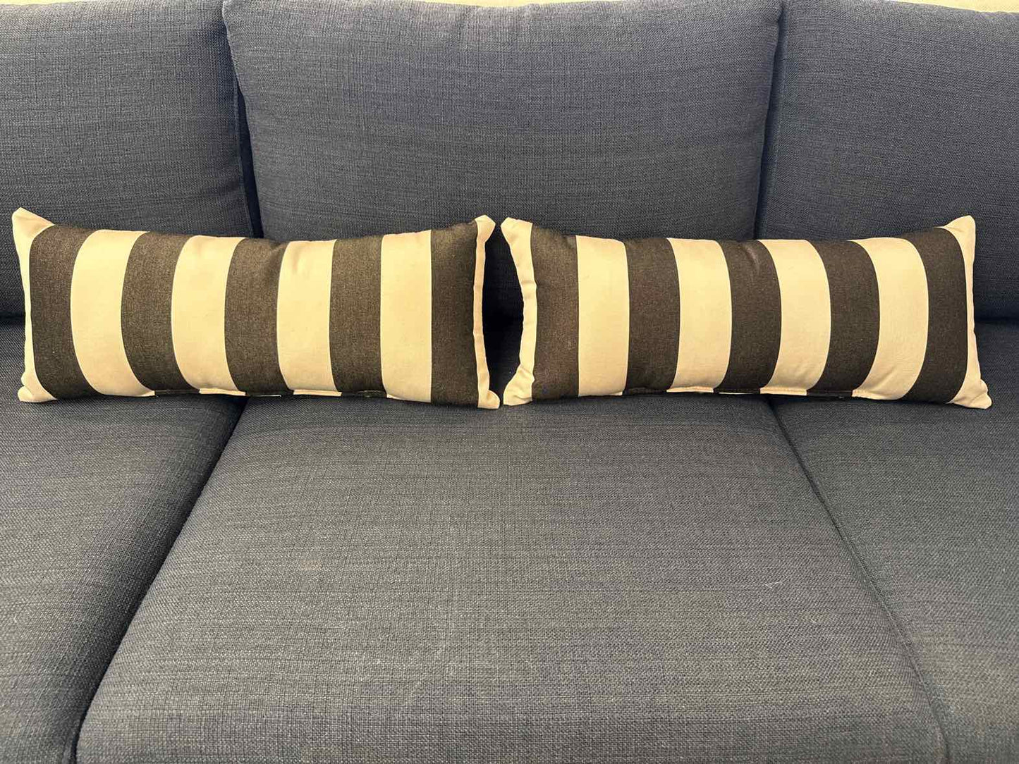 Pair of Lumbar Pillows in Sunbrella Fabric