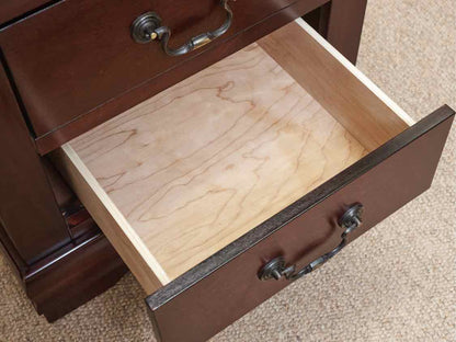 Dark Cherry Louis Phillip Style 2 Drawer Nightstand