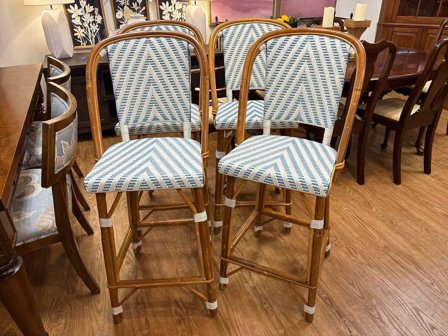 Set of 4 Bistro-Style Bar Stools