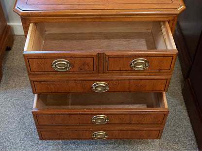 Pair of Drexel Inlaid Burlwood Two Drawer Nightstands