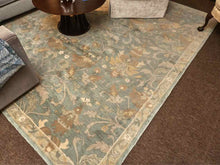 Kaleen Wool Area Rug in Light Green, Cream & Sepia