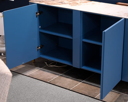 MCM Reeded Cabinet With Stone Top