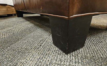 Crate & Barrel Chocolate Leather Ottoman