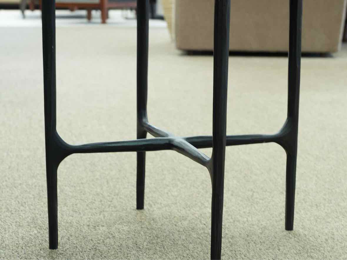 Restoration Hardware Thaddeus White Marble Round  Side Table