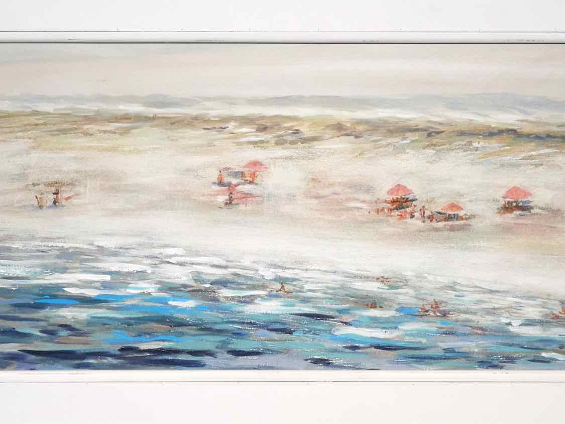 'At The Shore' Textured Print In Shiplap Frame