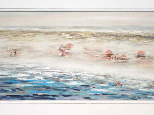 'At The Shore' Textured Print In Shiplap Frame
