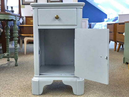 Mahogany Nightstand with Ice Blue Finish with  1 Drawer & 1 Door