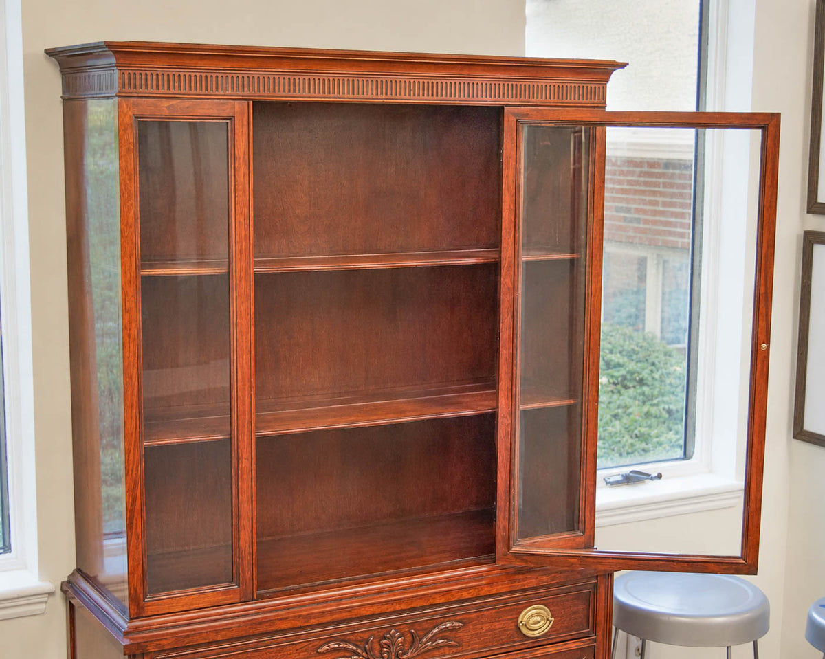 Bernhardt Cherry China Cabinet W/Upper Glass Doors, Lower Buffet & Drawer