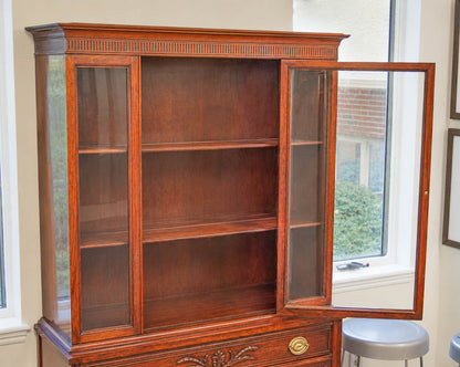 Bernhardt Cherry China Cabinet W/Upper Glass Doors, Lower Buffet & Drawer