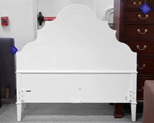 White Full Bed with Arched Headboard. FB/Rails/Slats