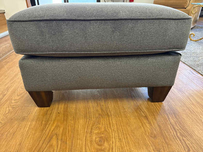 Flexsteel Pair of Charcoal Swivel Chairs w/ Ottoman