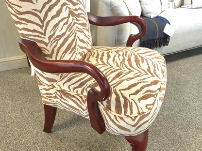 Best Chair Gooseneck  Queen Anne Arm Chair with Zebra Upholstery