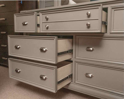Folio 21 "Hilton Head' Shutter Grey Finish 7 Drawer  Dresser & Mirror