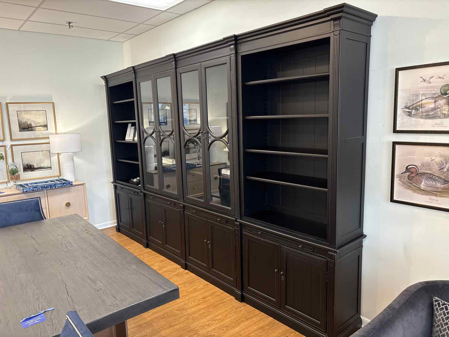 Arhaus 'Athens' 4-Piece Display Cabinet in Tuxedo Black