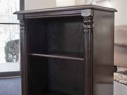 Mahogany Stain Bookcase W/ Column Detailing