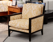 A. Rudin No. 636 Gold Damask Arm Accent Chair