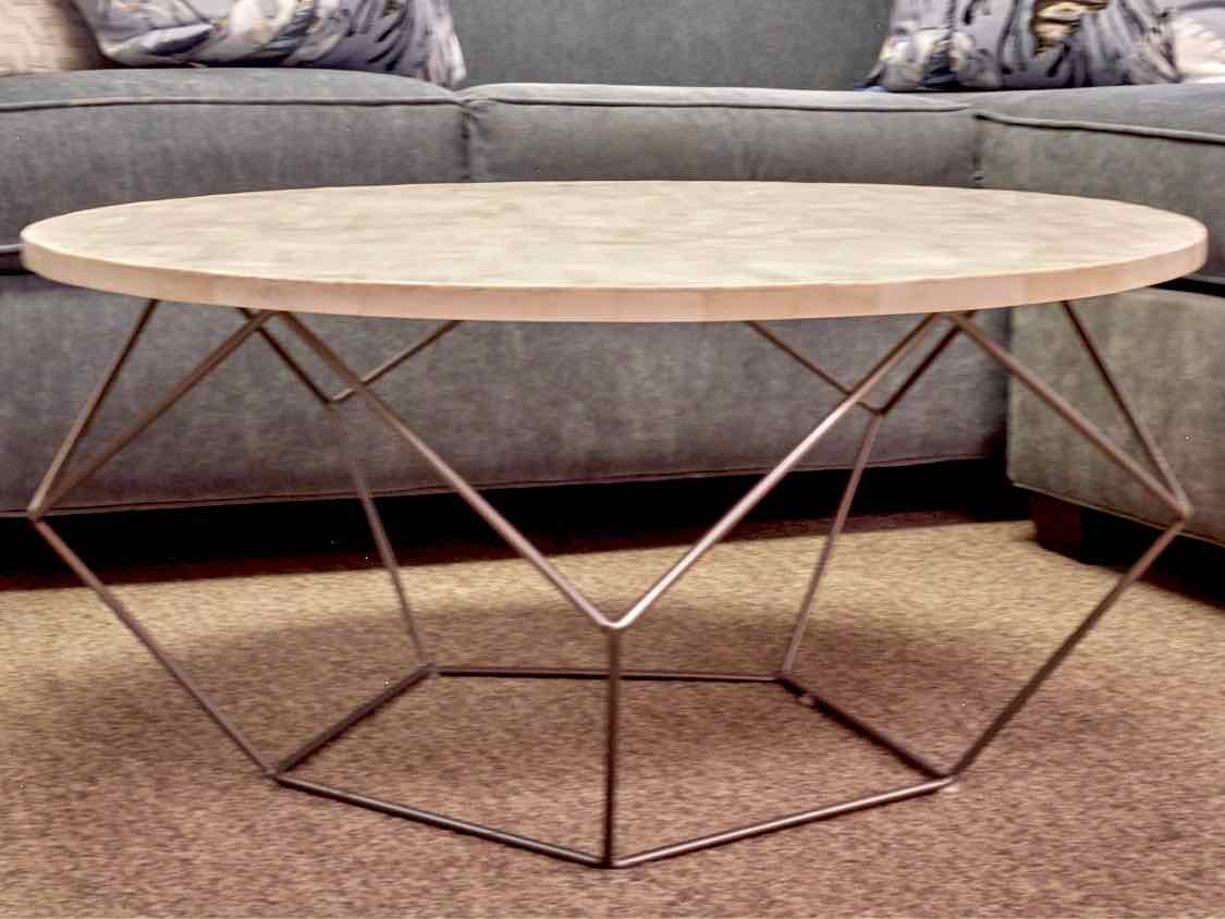 West Elm Origami Style  Tile Top   Cocktail Table with Steel Base