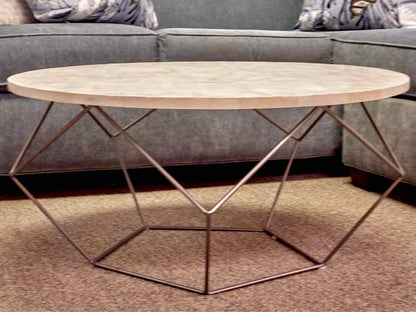West Elm Origami Style  Tile Top   Cocktail Table with Steel Base