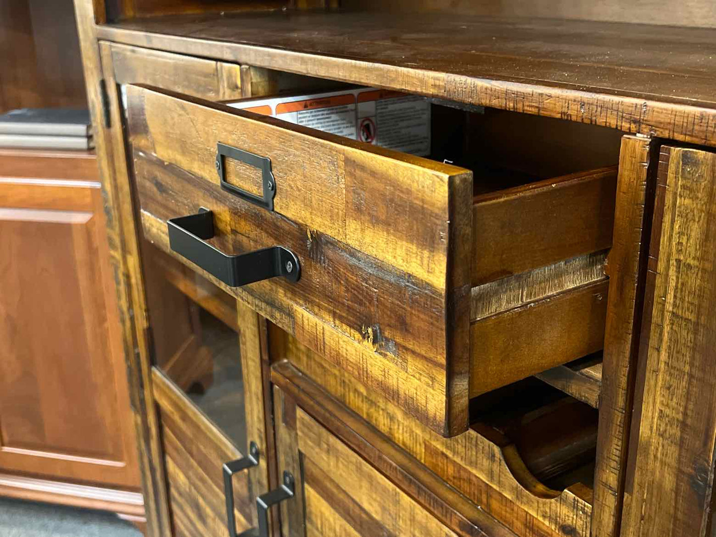 Rustic Dark Brown Sideboard