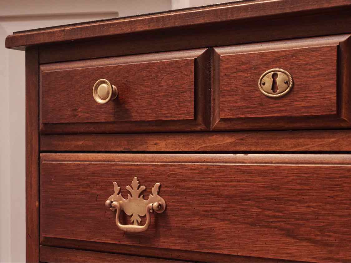 Permacraft Cherry 4 Drawer Brass Handles  Chest