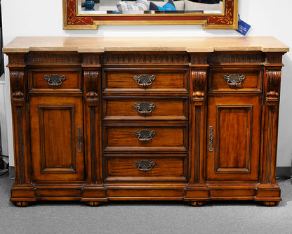 Hickory White Monumental Legends II Marble Top Cherry Buffet