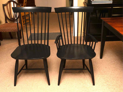 Canadel Birch Top & Black Finish Table & 4 Black Shaker Style Chair Set