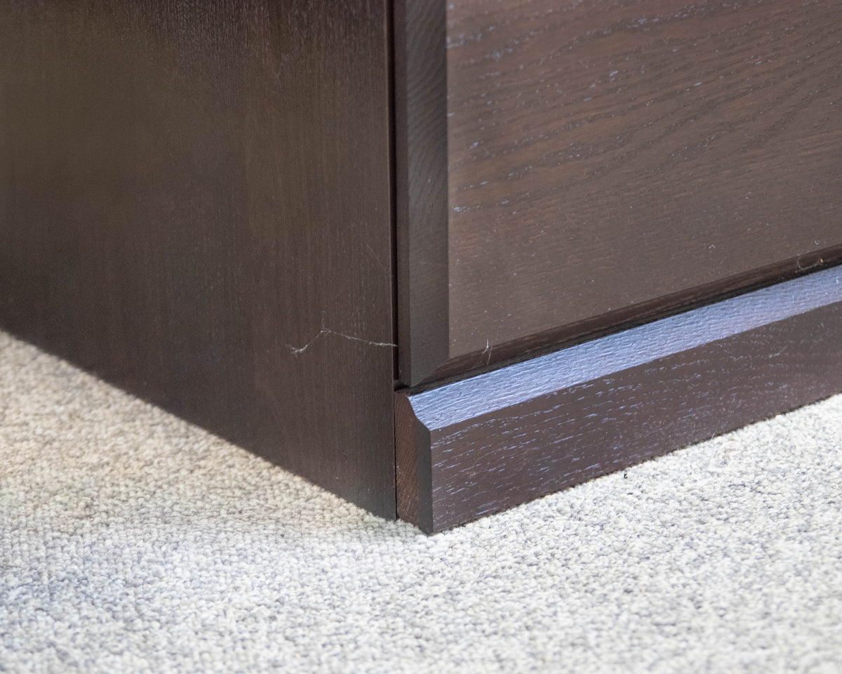 Dark Finish Desk with 6 Drawers