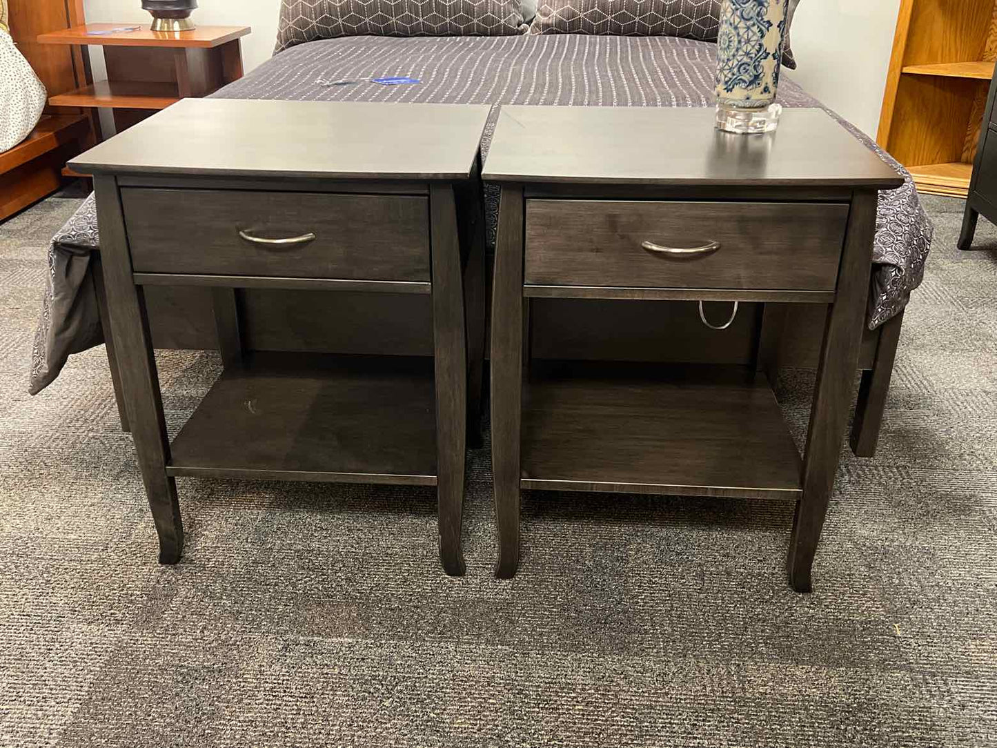 Pair of Dark Grey Boston Interiors Nightstands