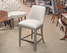 Bernhardt  Set of 4 Counter Stools In Light Gray Pebbled Suede