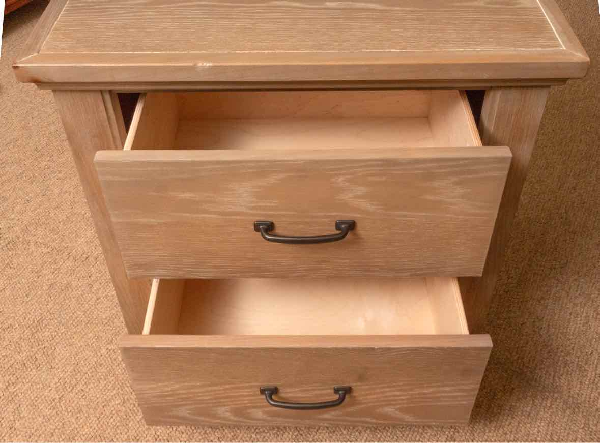 Pair Of Vaughan Bassett Driftwood Oak Finish 2 Drawer  Nightstands