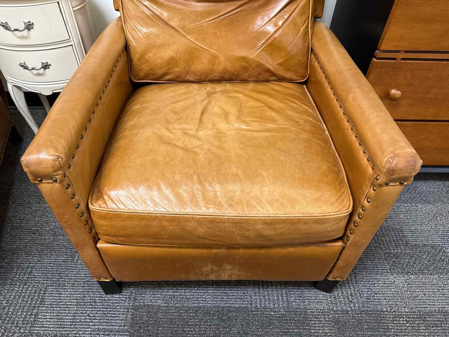 Pottery Barn Pair of 'Tyler' Leather Recliners