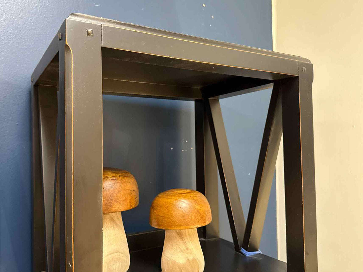 Black Distressed Etagere