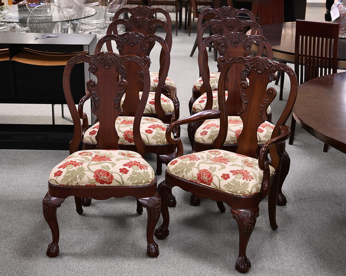 Set of 8 Ethan Allen Chippendale Dining Chairs