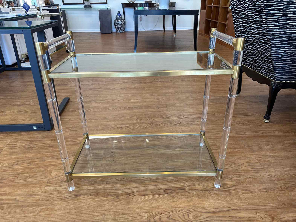 Acrylic and Brass Bar Cart