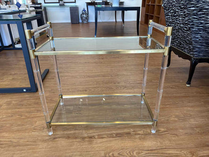 Acrylic and Brass Bar Cart