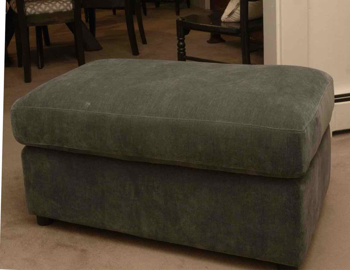 Pottery 'Remmy' Chair & Ottoman in Slate Blue Performance Chenille