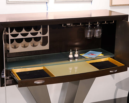 Modern Sculptural Bar Cabinet