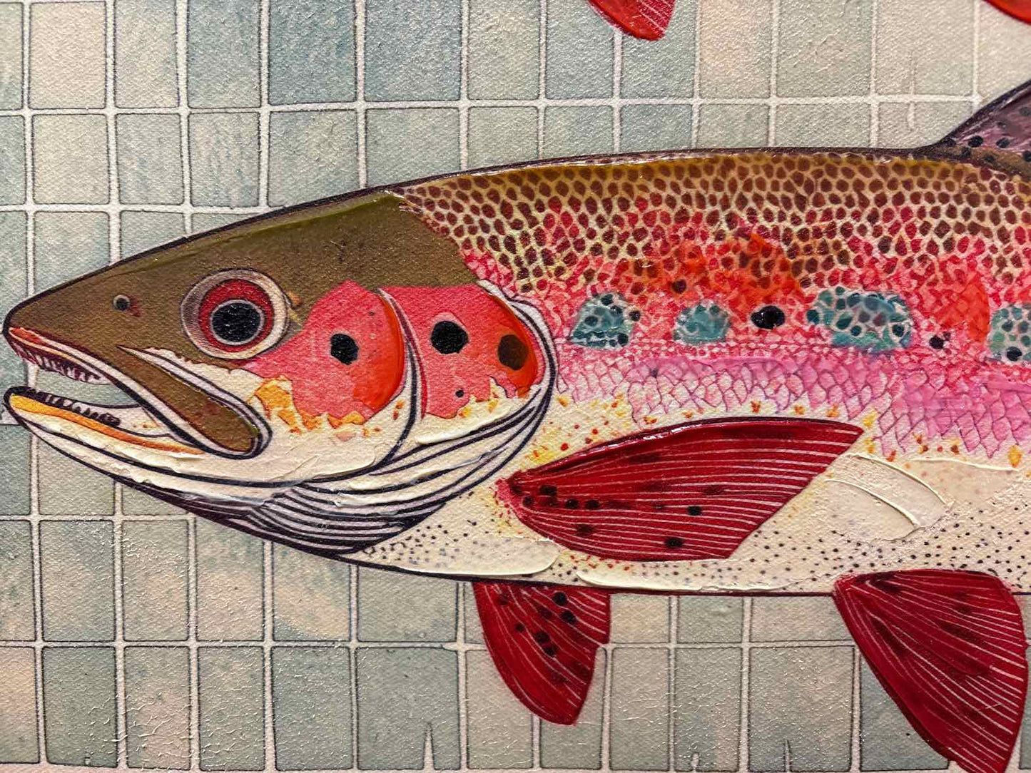 Framed Pair of Fish Painting